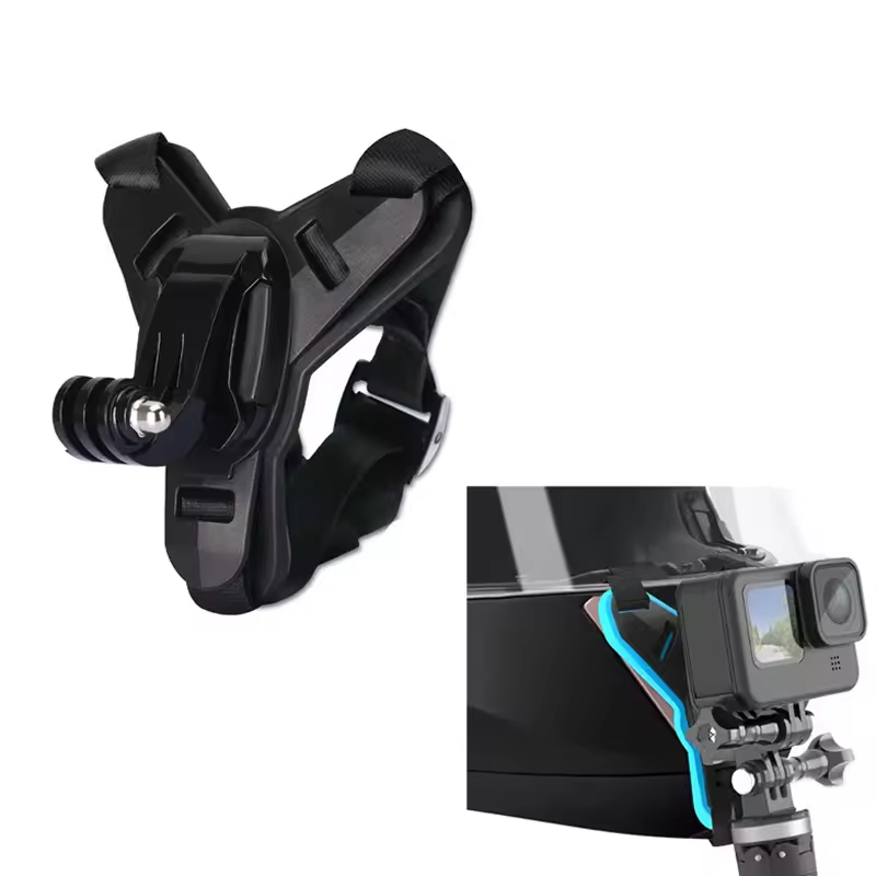 HONGDAK 5-in-1 Helmet Chin Strap Holder with Nylon Net Set for Gopro Accessories Phone Holder Action Sports Camera Accessory