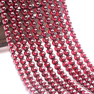 Manik-manik <span class=keywords><strong>Garnet</strong></span> Alami Unik Kualitas Tinggi Batu Semi Mulia Merah Anggur Bulat untuk Membuat Perhiasan