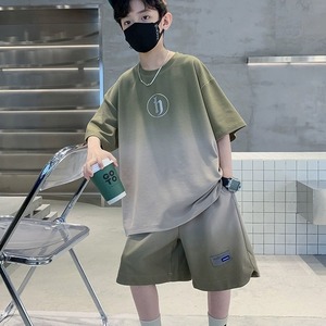 Completo Estivo a Maniche Corte per <span class=keywords><strong>Bambini</strong></span> 2024, Nuovo Stile con Motivo a Lettere, Tessuto in Poliestere, Abbigliamento per <span class=keywords><strong>Bambini</strong></span> Più Grandi - Product Image 3