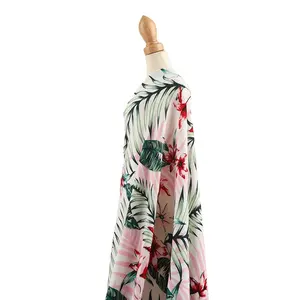 Поставщики Keqiao, модная мягкая эластичная трикотажная вискозная ткань из спандекса с цветочным принтом для платья