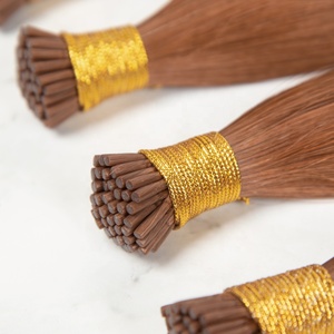 Cheveux vierges Ur 12A, volume invisible, blonds russes raides, double épaisseur, pointes simples pour extensions I-Tip - Product Image 2