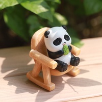 Figurine en résine Panda Lapin Fauteuil à Bascule Kawaii, Décoration de Bureau Faite à la Main, Diffuseur d'Arômes, Ornement de Pierre pour la Maison et le Jardin