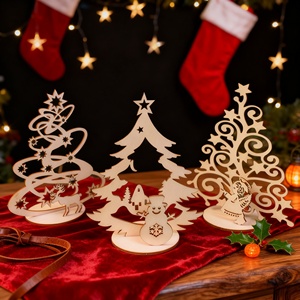 Albero di Natale in Legno Puro con Design Facile da Riporre e Struttura Resistente, Perfetto <span class=keywords><strong>per</strong></span> Appartamenti - Product Image 5