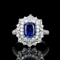 DEYIN pierre précieuse naturelle laboratoire cultivé saphir pierre précieuse bague carrée S925 argent Miossantie bague bijoux fins de haute qualité