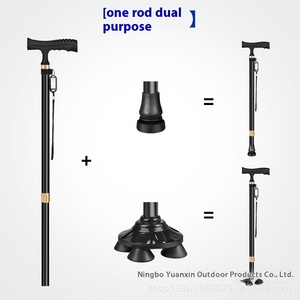 Béquilles en alliage d'aluminium rétractables à double usage recouvertes de colle Bâton de <span class=keywords><strong>marche</strong></span> rotatif à une jambe pour la randonnée des personnes âgées - Product Image 3