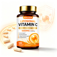 Capsules de Vitamine C Liposomale Haute Puissance avec Logo Personnalisé, Lécithine de Tournesol, 120 Capsules, Complément Alimentaire pour Adultes, Femmes et Hommes