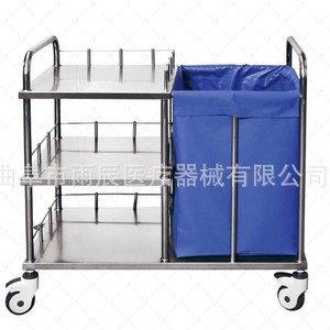 Xinyuchen Medical Waste <b>Trolley</b> 800x600x900mm Stainless Steel <b>Laundry</b> Cart Hospital Use - Product Image 4