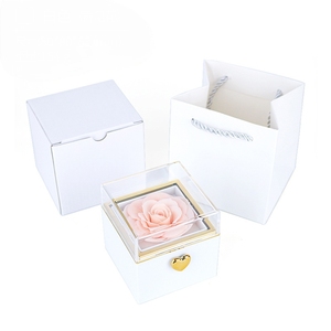 Regalo di Natale e San Valentino, Rosa Eterna di Lusso Rotante Conservata in Scatola di Acrilico per Donne e Ragazze - Product Image 3