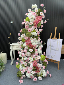 Centro <span class=keywords><strong>de</strong></span> <span class=keywords><strong>Mesa</strong></span> <span class=keywords><strong>de</strong></span> Flores Artificiales <span class=keywords><strong>de</strong></span> Seda Verde y Rosa para Bodas, Estilo Jardín, en Tendencia - Product Image 3