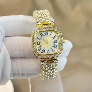 Montre carrée pour femme Starry Sky Diamond, cadran à chiffres romains, montre à quartz, bracelet, montre-bracelet pour femme avec strass - Product Image 4
