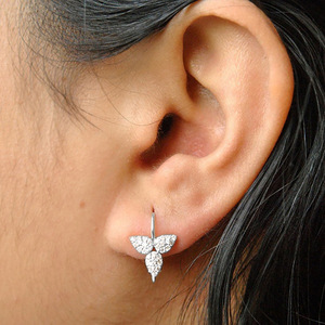 Orecchini a Gancio con Cristallo a Tre Foglie per Donne, Eleganti Accessori Moda per Uso Quotidiano e Feste - Product Image 4