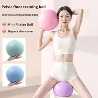 Ballon de Pilates PVC Lisse 25CM Mini Ballon de Fitness Non Gonflable avec Ruban de Mesure pour Entraînement des Muscles du Plancher Pelvien et Récupération Post-partum Yoga