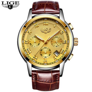 <span class=keywords><strong>Reloj</strong></span> Deportivo de Moda para Hombre <span class=keywords><strong>LIGE</strong></span>, Marca Superior <span class=keywords><strong>2022</strong></span>, <span class=keywords><strong>Reloj</strong></span> de Cuarzo Dorado, <span class=keywords><strong>Reloj</strong></span> de Pulsera de Cuero Impermeable para Hombre, Relogio Masculino - Product Image 5