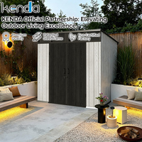 Abri de jardin extérieur Kenda 8x6 pieds, testé pour impact latéral de 50 kg, système de triple ancrage, double paroi structurelle en PP de 15 mm, 10+ ans