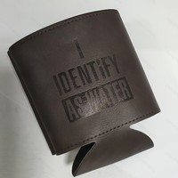 Refroidisseur de canette isolé vierge en similicuir Laserable personnalisé en cuir Pu porte-canette manchon de boisson