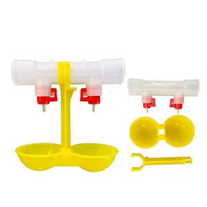 Automatic Chicken Drinking Water Bowl Double Head Drinks For Chickens Ball Valve Double Hanging Cup Water Bowl