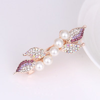 Petite pince à cheveux en strass pour femme, combinaison perle et papillon, élégante, dorée, style coréen, accessoire capillaire, vente en gros