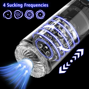 جهاز استمناء ذكري آلي قابل للسحب مع وظائف الدفع والاهتزاز والشفط، ألعاب جنسية للبالغين للرجال مع قاعدة تسخين ومهبل اصطناعي من مادة TPE - Product Image 2