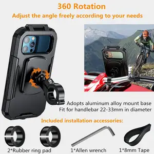 IP66 Waterproof Phone Bag Case High Sensitive Touch Screen Mobile Phone Holder For Motorcycle Bicycle