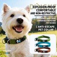 Collier pour chien réglable, durable, rechargeable, confortable en coton, collier doux pour le cou, pour la promenade en plein air, convient aux chiens de petite/moyenne/grande taille