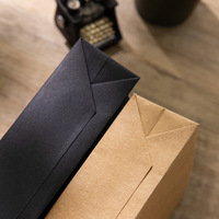 Sobre Expandible Personalizado de Papel Kraft Negro A5 |   Bolsa de Embalaje para Camisetas de Vendedor de Ropa, Color y Tamaño Personalizados