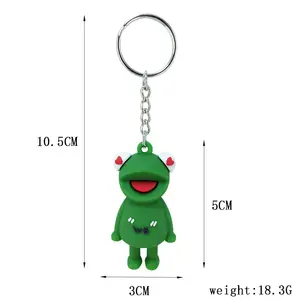 热卖钥匙链定制打造青蛙王子软塑料橡胶钥匙魅力链戒指青蛙钥匙扣