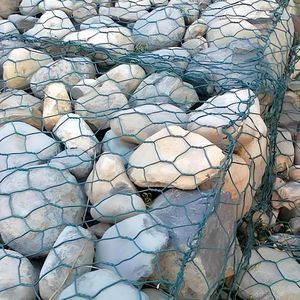 Gabion kaya sepeti altıgen tel örgü Pvc kaplı Gabion kutusu galvanizli fiyatlar Gabion tel kafes - Product Image 3