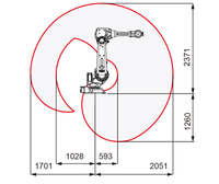 Robot articulé industriel IRB4600-60/2.05, 6 axes, boîte de vitesses, moteur, PLC, protection IP67, capacité de charge 60 kg, portée de travail