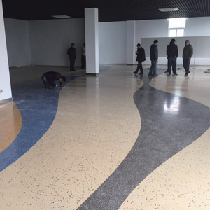 Marmo effetto epossidico pavimento rivestimento autolivellante per pavimenti interni con sabbia colorata aspetto liquido per applicazione a spruzzo - Product Image 2