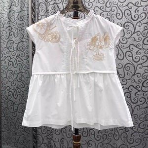 <span class=keywords><strong>Blusa</strong></span> 100% Algodón, Moda Verano 2026, <span class=keywords><strong>Blusa</strong></span> Elegante para Mujer con Bordado Exquisito y Lazo Decorativo, <span class=keywords><strong>Sin</strong></span> Mangas, Casual, Blanca, Rosa, <span class=keywords><strong>Negra</strong></span> - Product Image 3