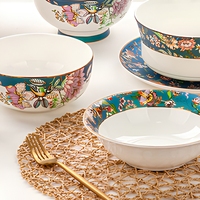Vaisselle en Porcelaine Fine de Haute Qualité, Assortiment Libre de Bols et Assiettes, Bols à Riz/Nouilles, Plats de Service, Vaisselle de Table en Porcelaine Fine