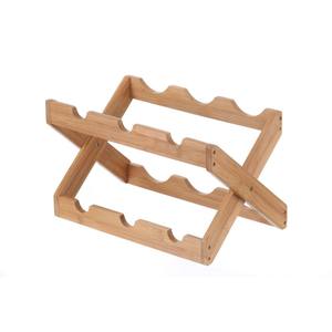 High Quality Bottle Holder Bamboo 6 Bottle Foldable <b>Wine</b> <b>Rack</b> Wood - Product Image 2