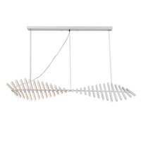 Hotel Villa Lustre noir Vague d'eau nordique LED Suspension décorative en os de poisson Suspension