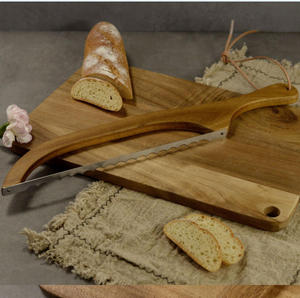 Cortador de Pan Casero con Cuchilla Dentada, Herramientas de Panadería y Repostería, Cortador de Pan en Forma de Arco, Cuchillo de Madera de Acacia para Pan de Levadura - Product Image 3