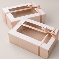 Boîte à cupcakes en papier kraft écologique avec fenêtre transparente et revêtement UV sérigraphié pour boulangerie, vente au détail, plats à emporter et coffrets cadeaux