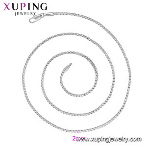 46016 Xuping gioielli di moda 2019 ultimo disegno 60 centimetri di colore rodio Italia di stile della collana della catena per il neutro - Product Image 2