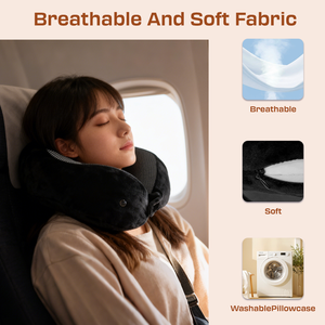 Tùy Chỉnh Xách Tay Chậm Phục Hồi Bộ Nhớ Bọt Hình Chữ U Gối Với Logo Ergonomic Mềm Cổ Hỗ Trợ Du Lịch Bọc Gối - Product Image 4