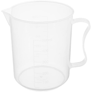 Vaso graduado de plástico con asa de 500 ml, taza de medición para laboratorio - Product Image 1