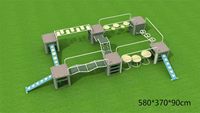 Ensemble modulaire d'entraînement physique en plein air pour enfants, équipement de jeu de parcours d'obstacles modulaire