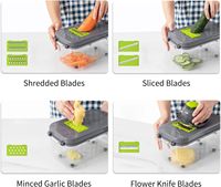 22 In 1 Multifunctionele Groentesnijder Veilige Mandoline Slicer Groentehakselaar Frietsnijder Uienhakker
