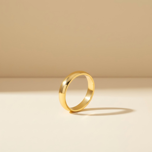 Anillos de Pareja Geométricos Simples con Bisel de Acero Inoxidable Chapado en Oro de 18K de BKG Trendy, Anillos Delicados a Juego para Él y Ella - Product Image 3