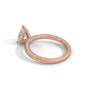 Dernier design RAAMAA – Bague tendance pour femme en or rose 10k 14k avec diamants de laboratoire taille poire pureté VVS2 pour mariages - Product Image 3
