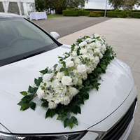 Rangkaian Bunga Buatan Mawar Putih Hydrangea untuk Dekorasi Mobil Pernikahan, Latar Belakang, dan Hiasan Meja