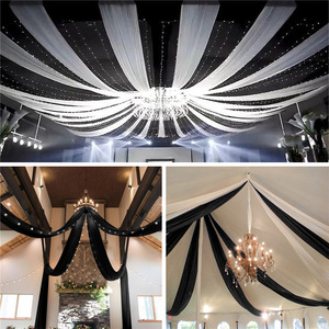 Tenda in Chiffon <span class=keywords><strong>per</strong></span> <span class=keywords><strong>Sala</strong></span> Matrimoni, Tenda Trasparente <span class=keywords><strong>per</strong></span> Sfondo Eventi, Tenda da Soffitto <span class=keywords><strong>per</strong></span> Decorazione Tenda da Festa - Product Image 5