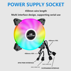 Snowman 120mm argb PC trường hợp Fan cao luồng không khí PWM thông minh Sync địa chỉ RGB LED cho chơi game máy tính để bàn Cooler 4pin kết nối đóng hộp - Product Image 3