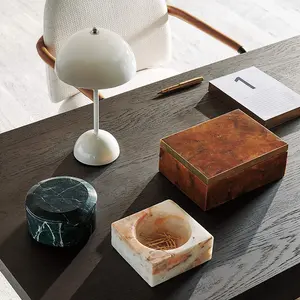 Stonekocc Brand Onyx Natural Marble Agate Ashtray Tabletop Home Key Storage Plate Jewelry Tray Customized Decoration