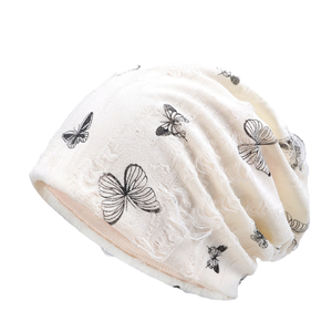 Haute qualité femmes papillon Beanie doux mince respirant casquette mince trou pour printemps <span class=keywords><strong>été</strong></span> voyage en gros pull <span class=keywords><strong>chimio</strong></span> chapeau - Product Image 2