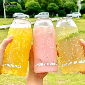 Factory Wholesale Disposable Pet Cans Customized Logo Transparent Cans Bubble Tea Juice Coffee Soda Plastic Cans