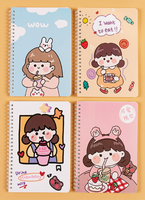 Agenda A5 con espiral, diseño de dibujos animados, 60 hojas, logotipo personalizado, MOQ bajo, material escolar, diario impreso, cuaderno, lote mixto
