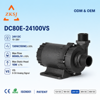 Pompe à haute température ZKSJ 100°C 24V 8000L/H 10M de hauteur de refoulement, pompe à eau BLDC avec contrôle de vitesse PWM, pompe de circulation pour refroidissement liquide